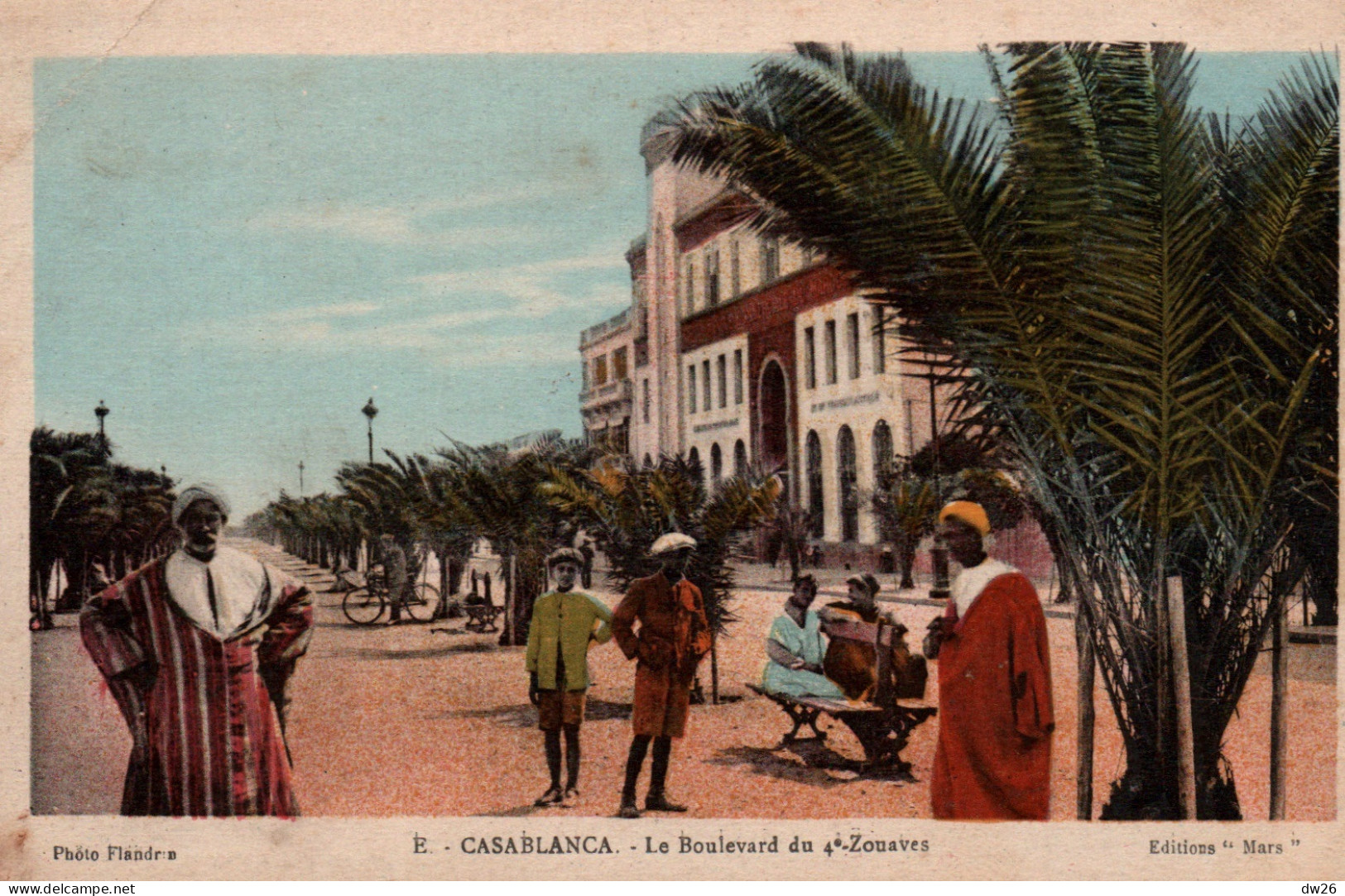 Casablanca - Le Boulevard Du 4e Zouaves - Edition Mars - Carte E. Colorisée - Casablanca