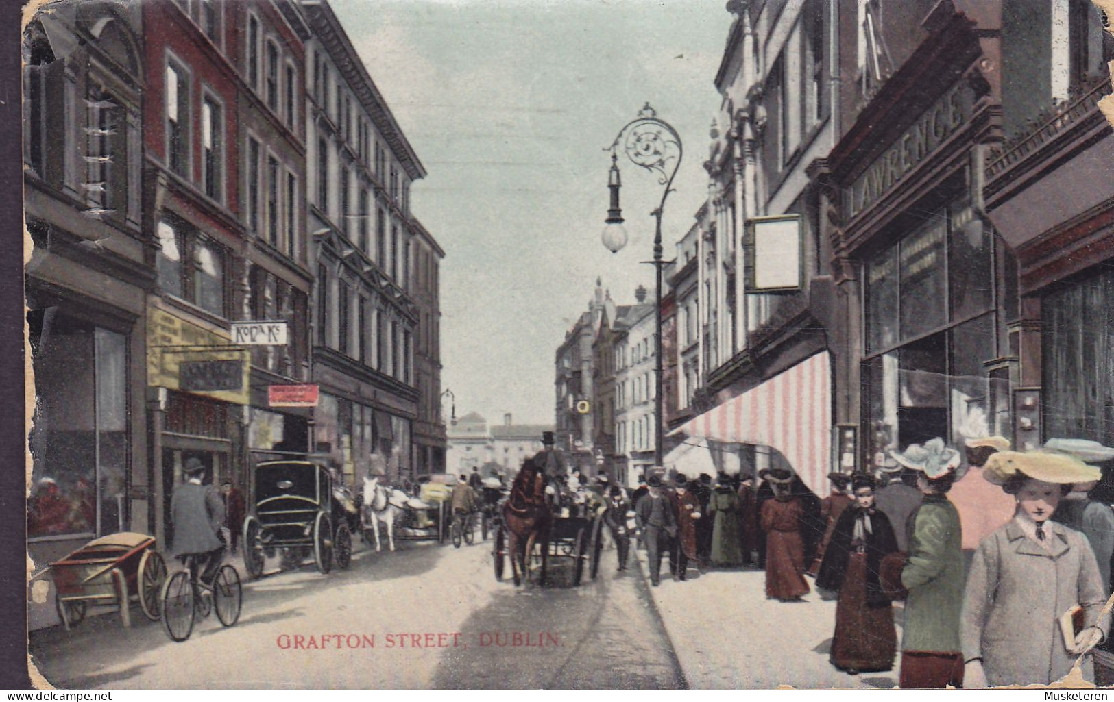 Ireland (United Kingdom) PPC Grafton Street, Dublin 'Signal' Series DUBLIN 1908 DUNLAVIN Co. Wicklow Edw. VII. (2 Scans) - Dublin