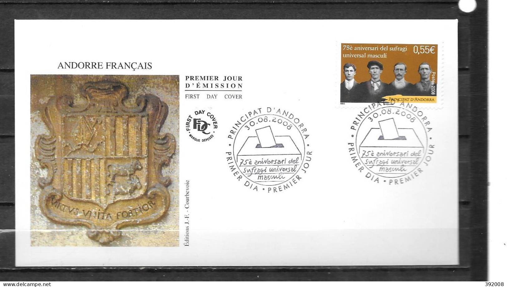 2008 - 662 - 75 Ans Suffrage Universel Masculin - 11 - FDC