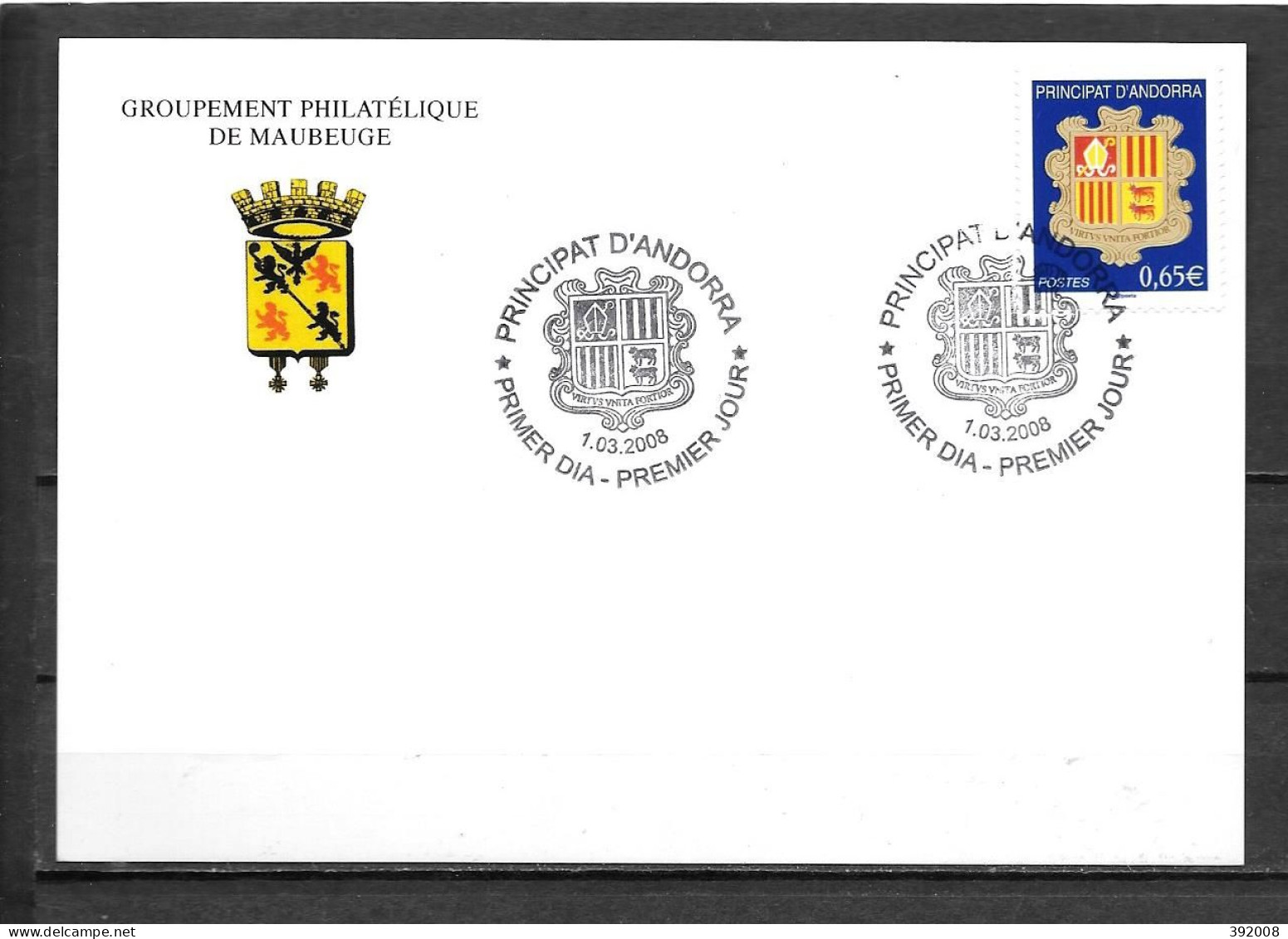 2008 - 651 - Armoiries - 10 - FDC