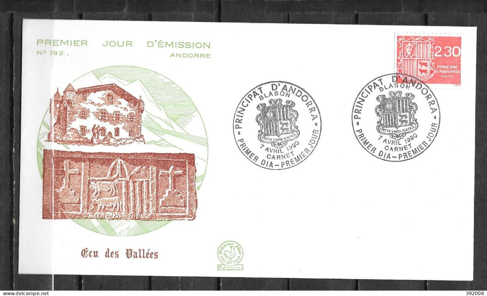 1990 - 387 - Blason - 8 - FDC