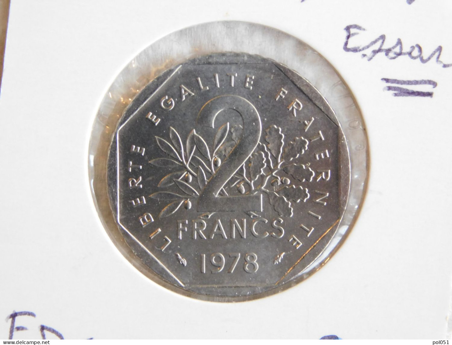 France 2 Francs 1978 Essai SEMEUSE, NICKEL (834) GRADING GENI SP66 UNC GRADE - 2 Francs