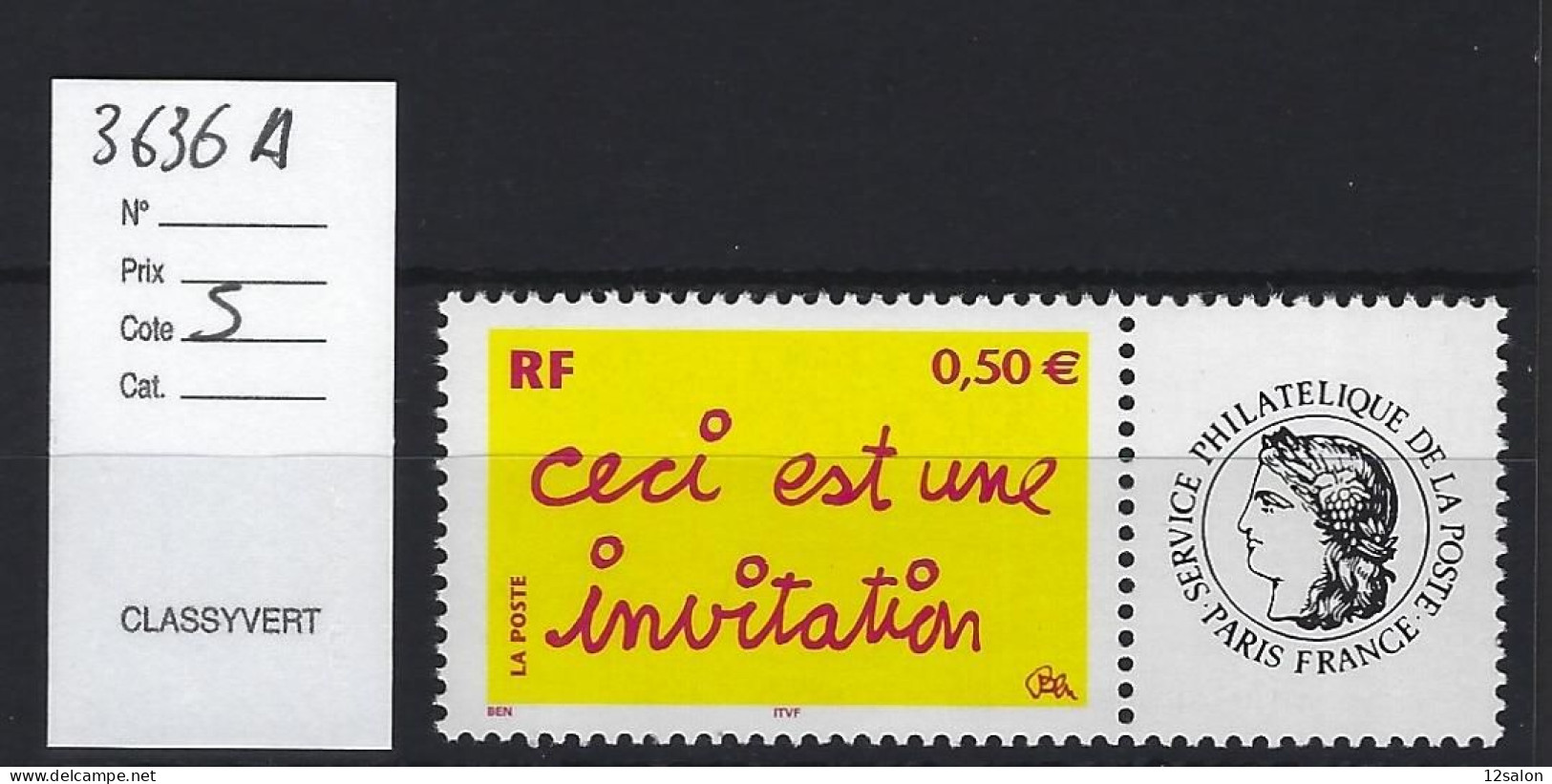 FRANCE PERSONNALISE ** N° 3636A - Unused Stamps