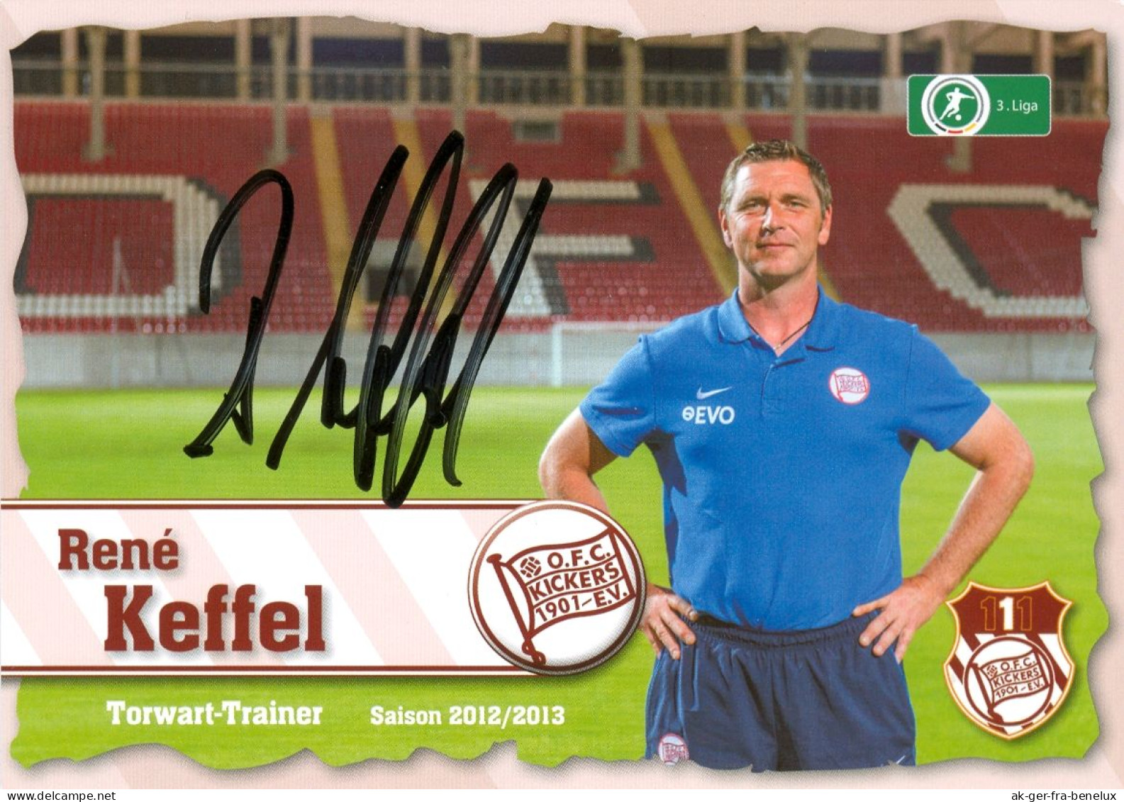 Fußball-Autogrammkarte AK René Keffel Offenbacher Kickers 12-13 OFC Bonames Viktoria Preußen Frankfurt Hessen Football - Authographs