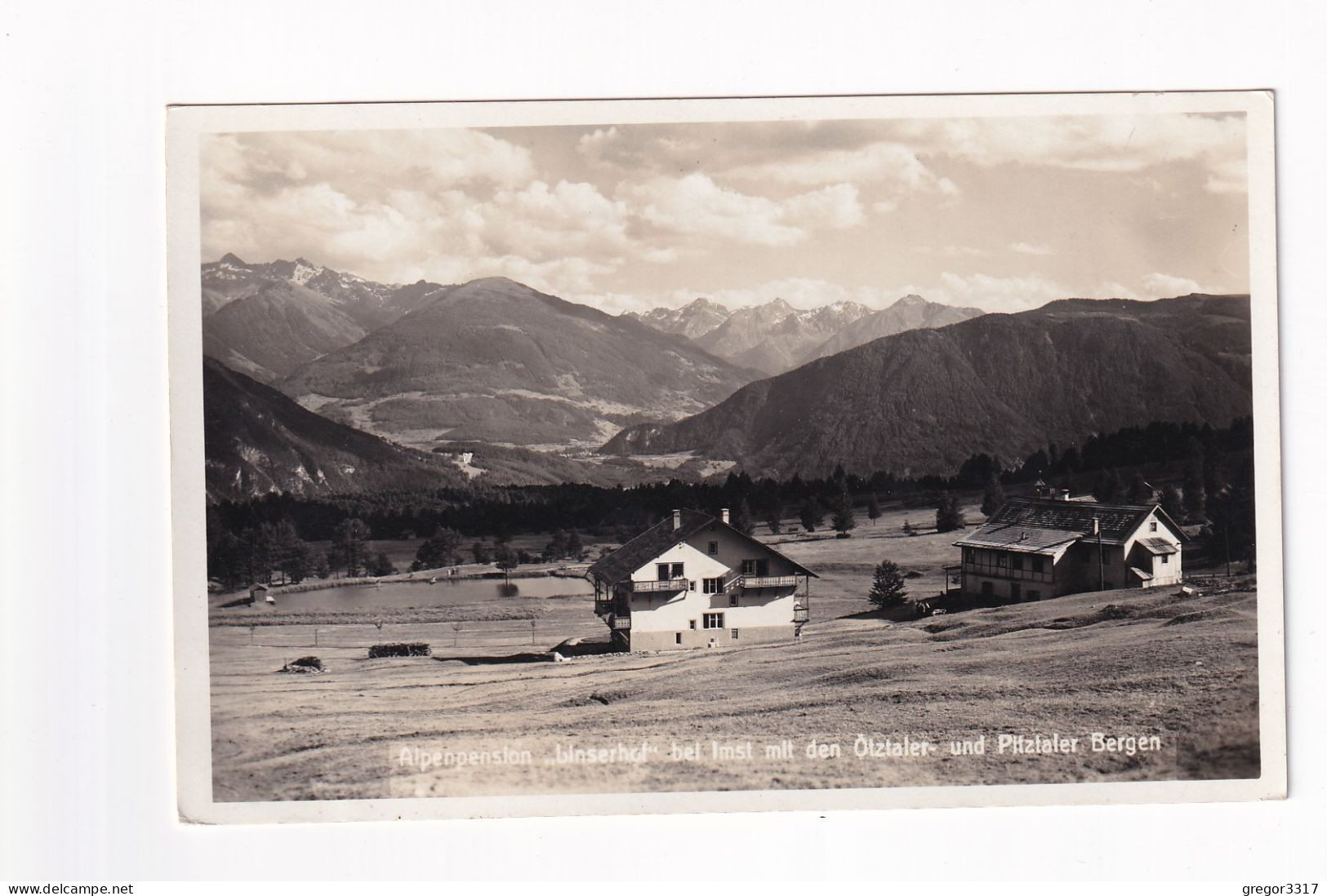 E5785) Alpenpension LINSERHOF Bei IMST Mit Den Ötztaler U. Pitztaler Bergen - ALT! - Imst