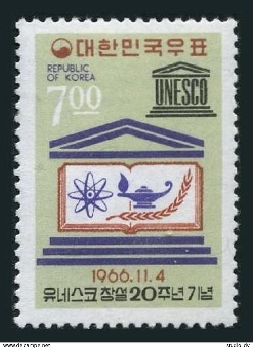 Korea South 546, 546a, MNH. Michel 563, Bl.240. UNESCO, 20th Ann. 1966. - Corée Du Sud