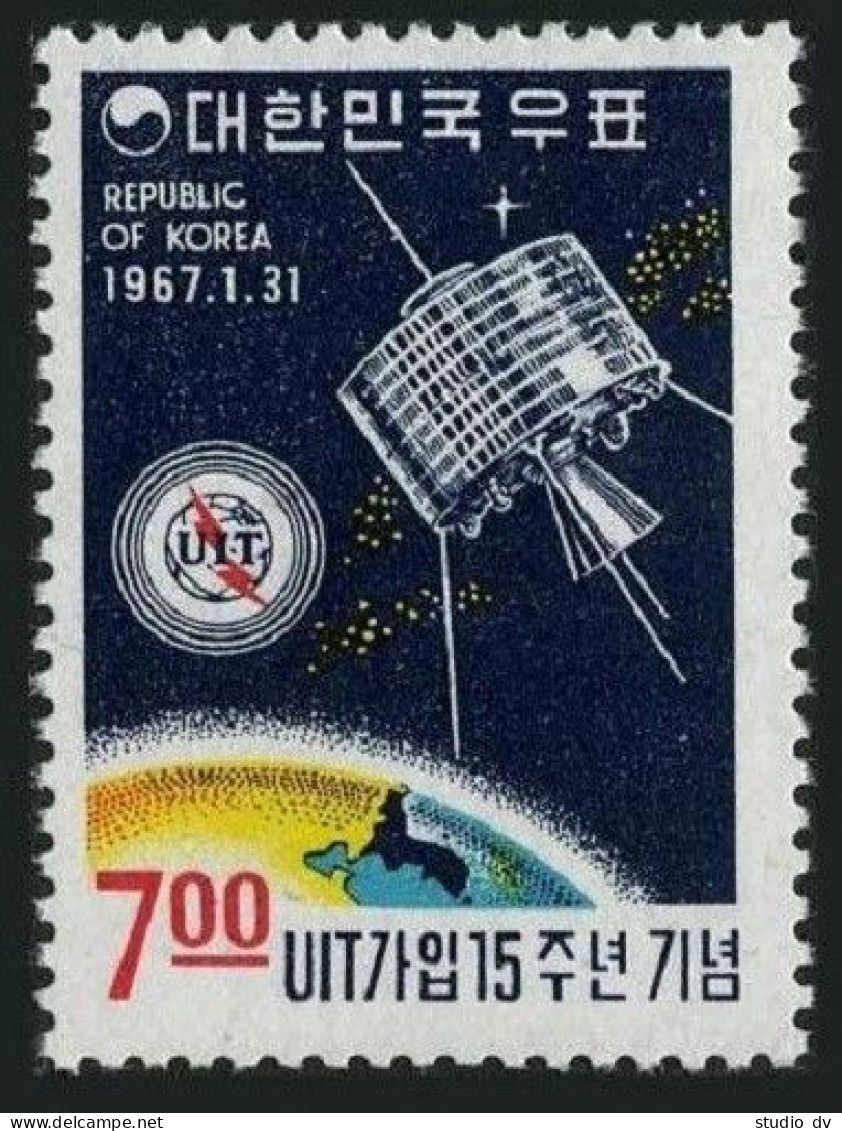 Korea South 549,549a,hinged. Michel 570,Bl.246. ITU Membership,1967.Syncom Satellite - Corée Du Sud