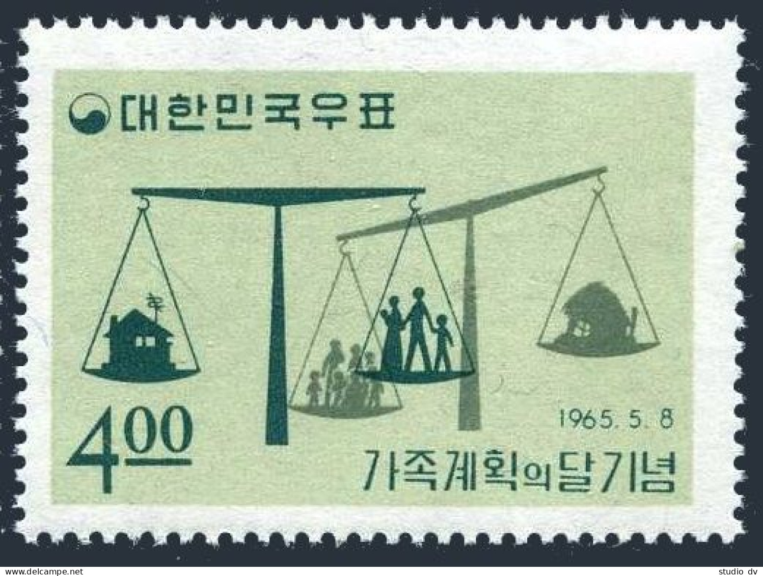 Korea South 471,471a, MNH. Michel 481, Bl.205. Month Of Family Planning,1965. Scales - Corée Du Sud