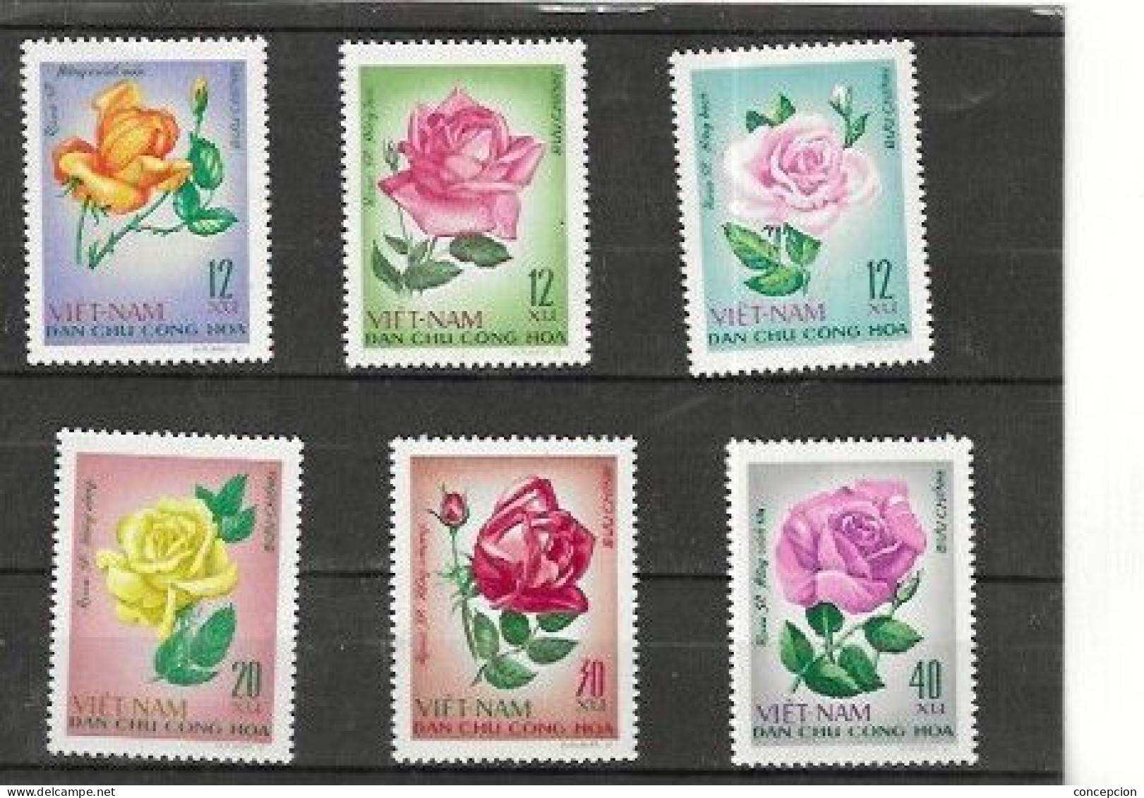 VIET NAM  DEL NORTENº 586 AL 591 - Roses