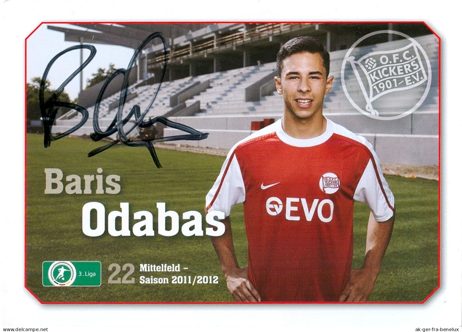 Fußball-Autogrammkarte AK Barış Odabaş Offenbacher FC Kickers 11-12 Baris Odabas Optik Rathenow Alzenau Frankfurt Hessen - Autógrafos