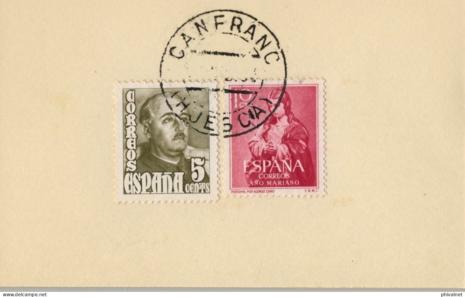 1954 HUESCA , FECHADOR DE CANFRANC - Briefe U. Dokumente