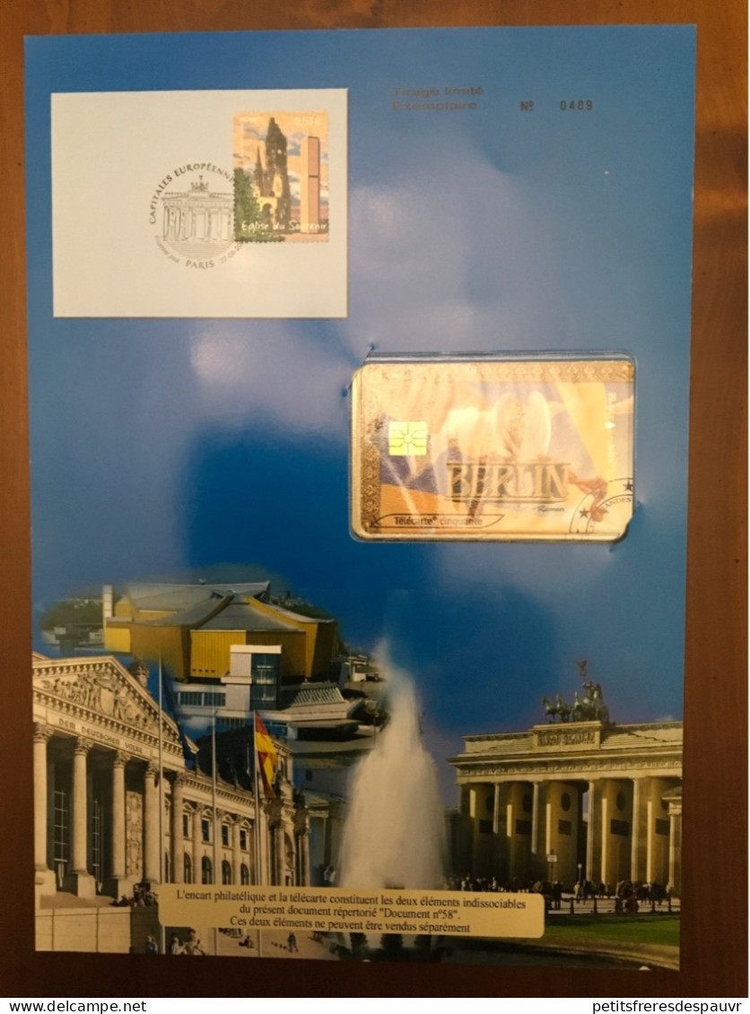 2 Télécartes Et Encarts Philatéliques Sur Berlin (2005) & Athènes (2004) - 1er Jour - Paysages