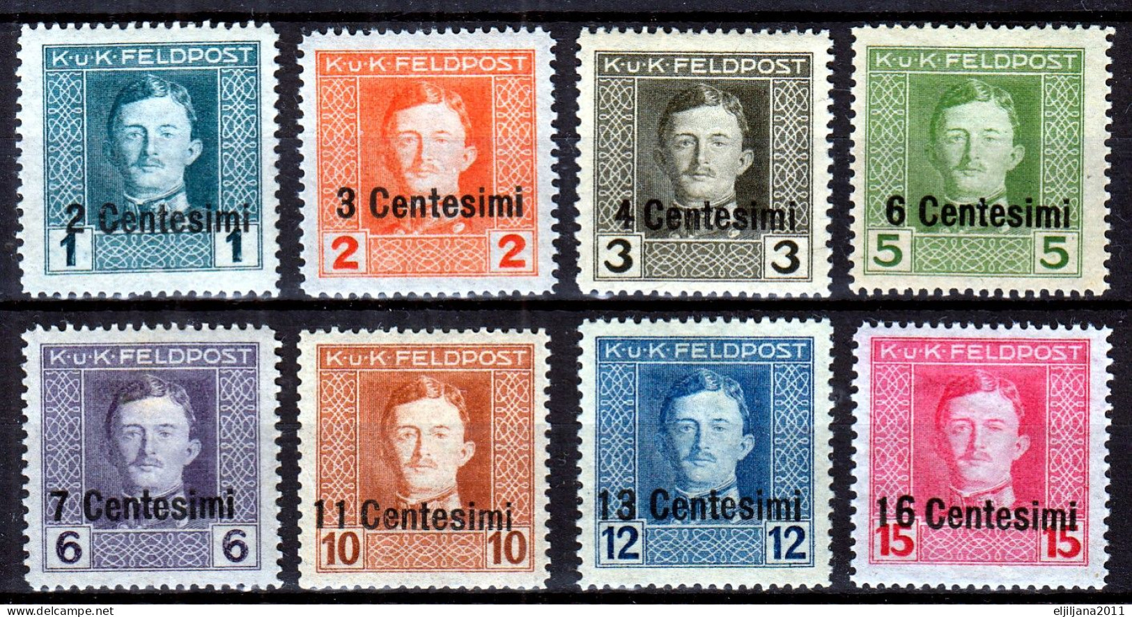 ⁕ Italy 1918 Austria Occ. ⁕ Overprint On Karl I. K.u.K. FELDPOST + Newspaper & ESPRESSO Militärpost ⁕ 16v MH/MNH - Austrian Occupation