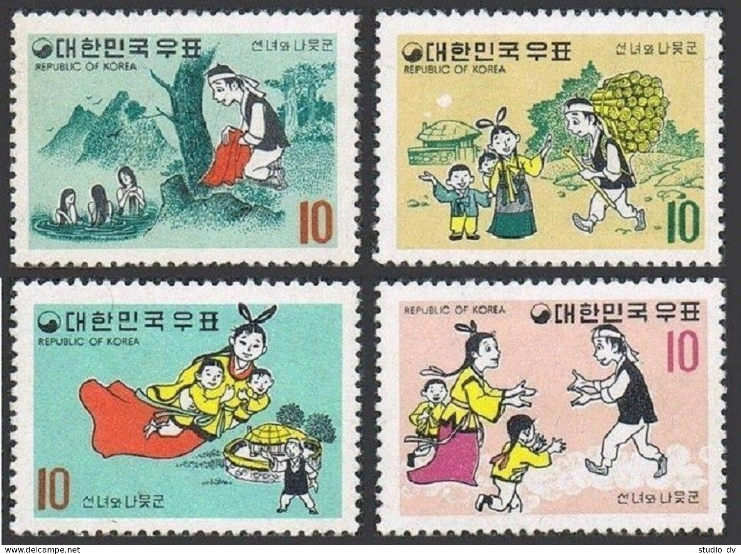 Korea South 676-679, MNH. Michel 702-705. Fable, 1970. Woodcutter. - Corée Du Sud