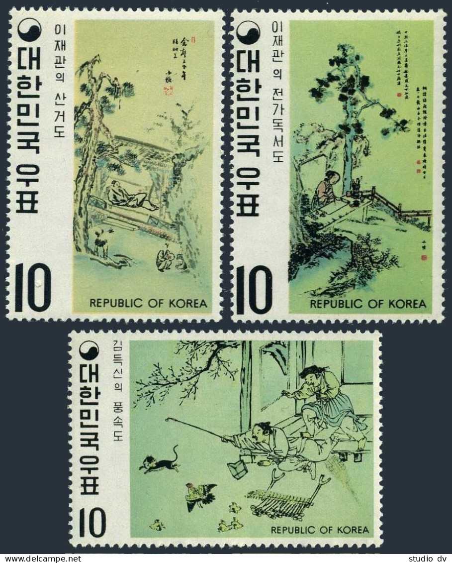Korea South 787-789,MNH.Michel 800-802. Art 1971.Kim Deuk-shin,Lee Chae-kwan. - Corée Du Sud