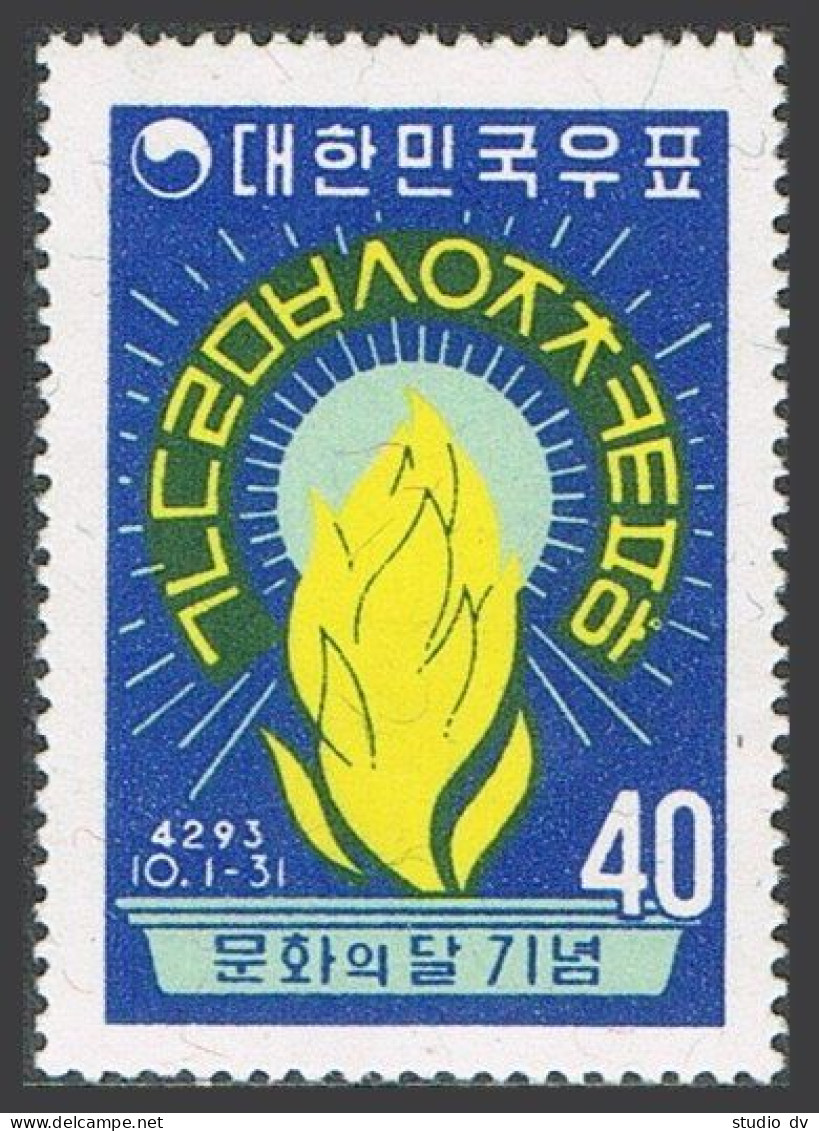 Korea South 314,314a, MNH. Michel 314, Bl.152. Cultural Month, 1960. Torch. - Corée Du Sud