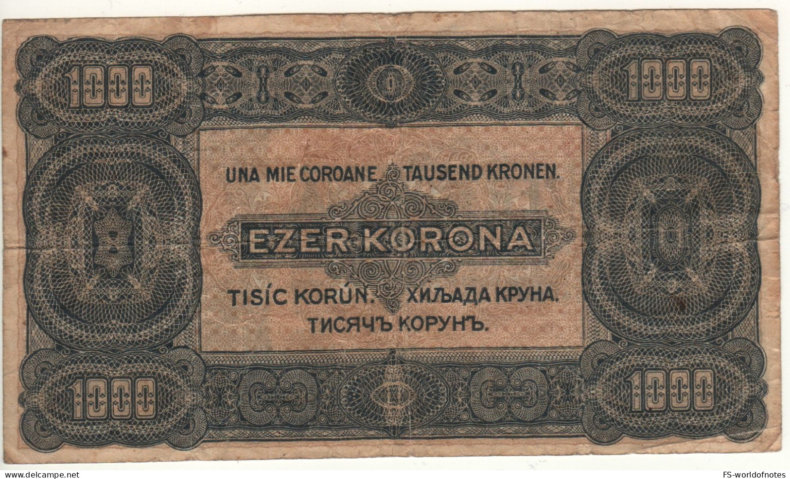 HUNGARY   1'000  Korona  P75  (dated 1.7.1923)       Szent István Király (St. Stephen) - Hongrie