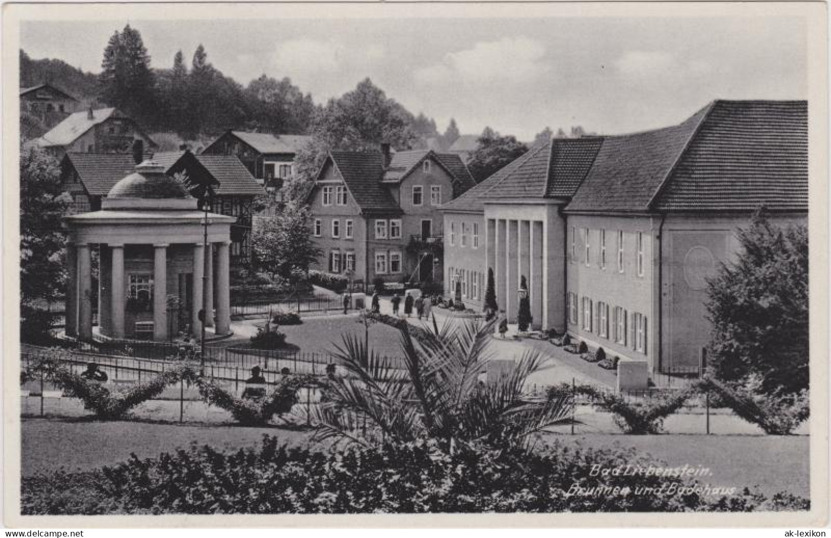 Ansichtskarte Bad Liebenstein Brunnen Und Badehaus 1939  - Bad Liebenstein