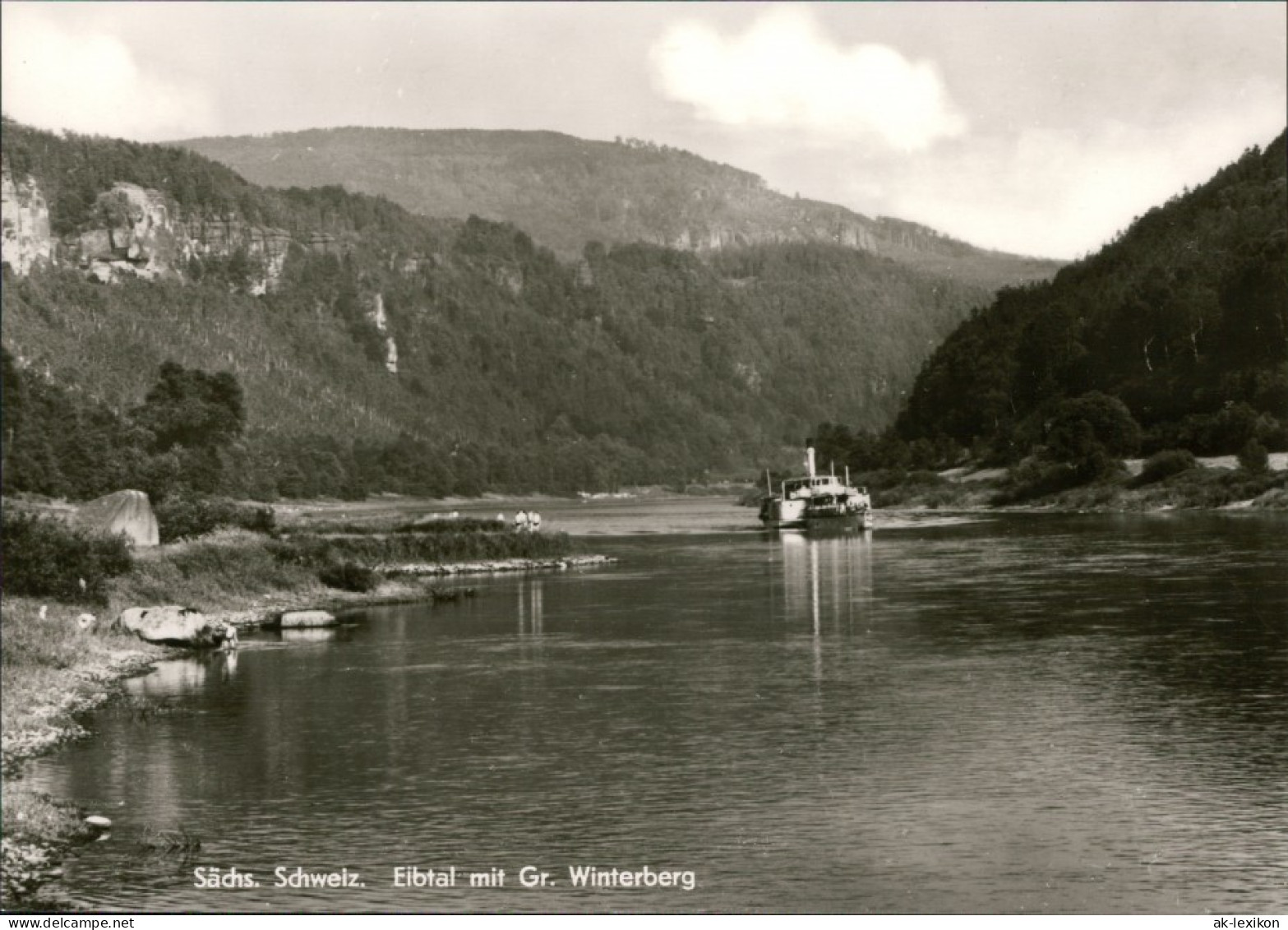 Ansichtskarte Schmilka Elbtal Mit Gr. Winterberg, Elbdampfer 1975 - Schmilka