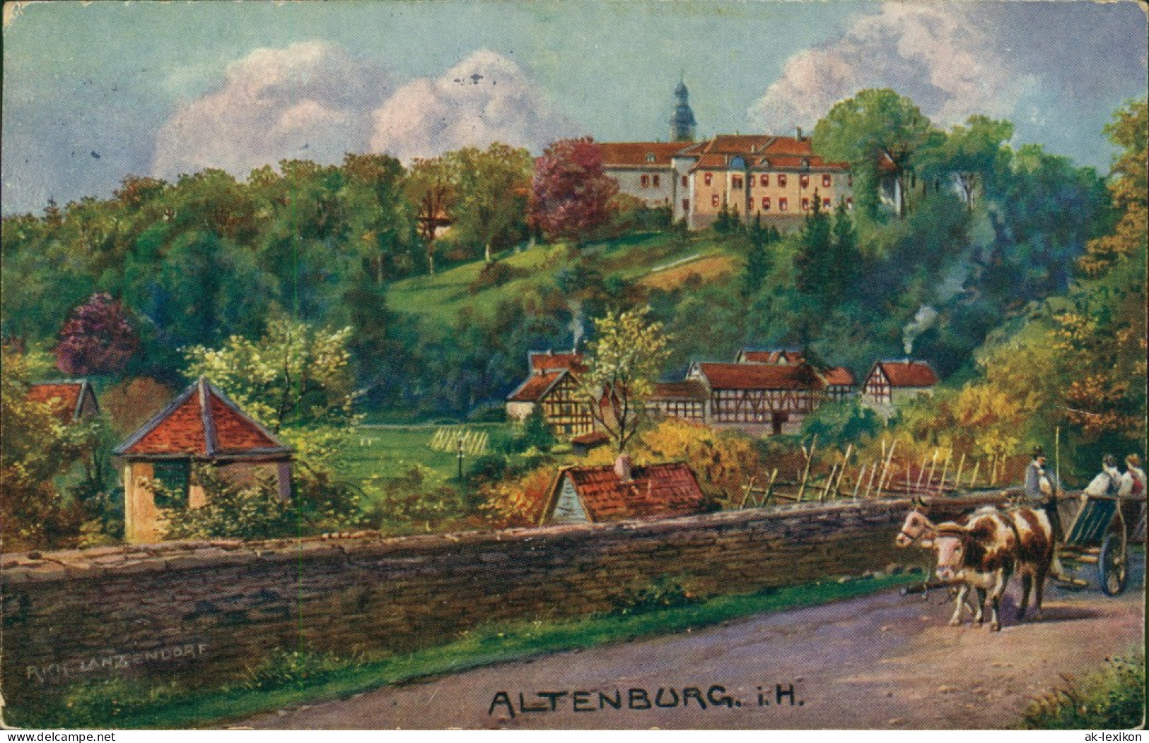 Ansichtskarte Altenburg Künstlerkarte V. Lanzendorf - Schloß 1911 - Altenburg