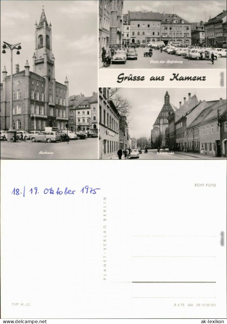 Ansichtskarte Kamenz Kamjenc Rathaus, Platz Der Befreiung Weststraße 1975 - Kamenz