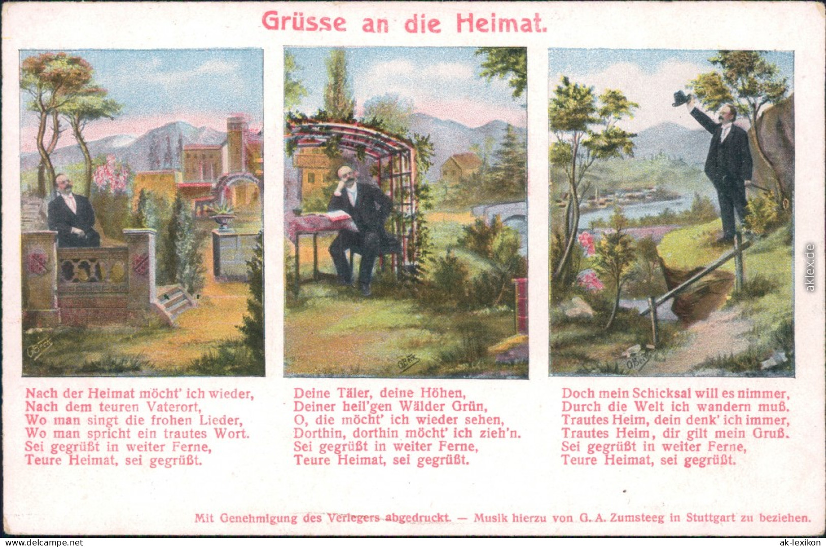 Ansichtskarte  Spruchkarten/Gedichte - Grüsse An Die Heimat 1914 - Philosophie & Pensées