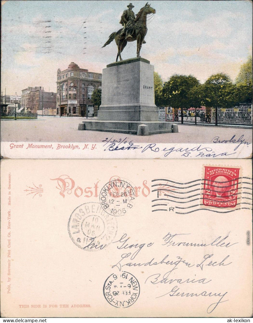 Vintage Postcard New York City Grant Monument In Brooklyn 1906 - Other & Unclassified