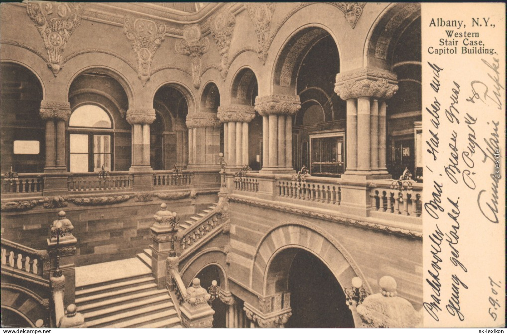 Vintage Postcard  Albany Capitol Building - Westl. Treppenhaus 1907 - Other & Unclassified