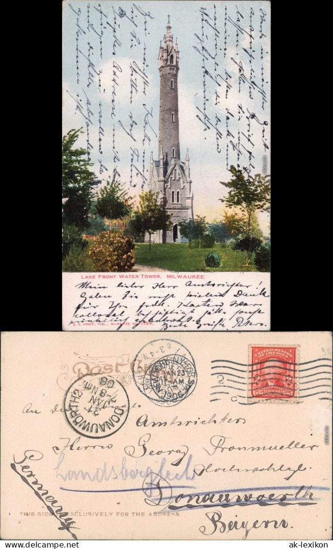 Ansichtskarte Vintage Postcard  Milwaukee Lake Front Water Tower 1906 - Other & Unclassified