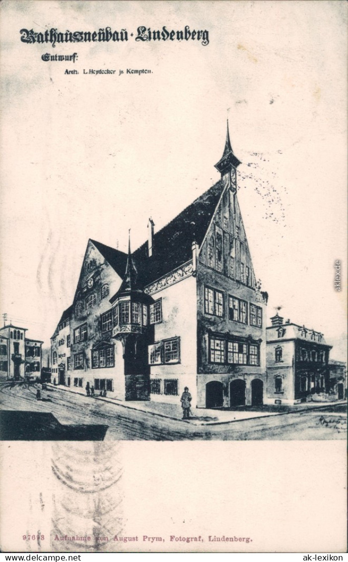 Ansichtskarte Lindenberg (Allgäu) Rathausneubau 1905 - Lindenberg I. Allg.