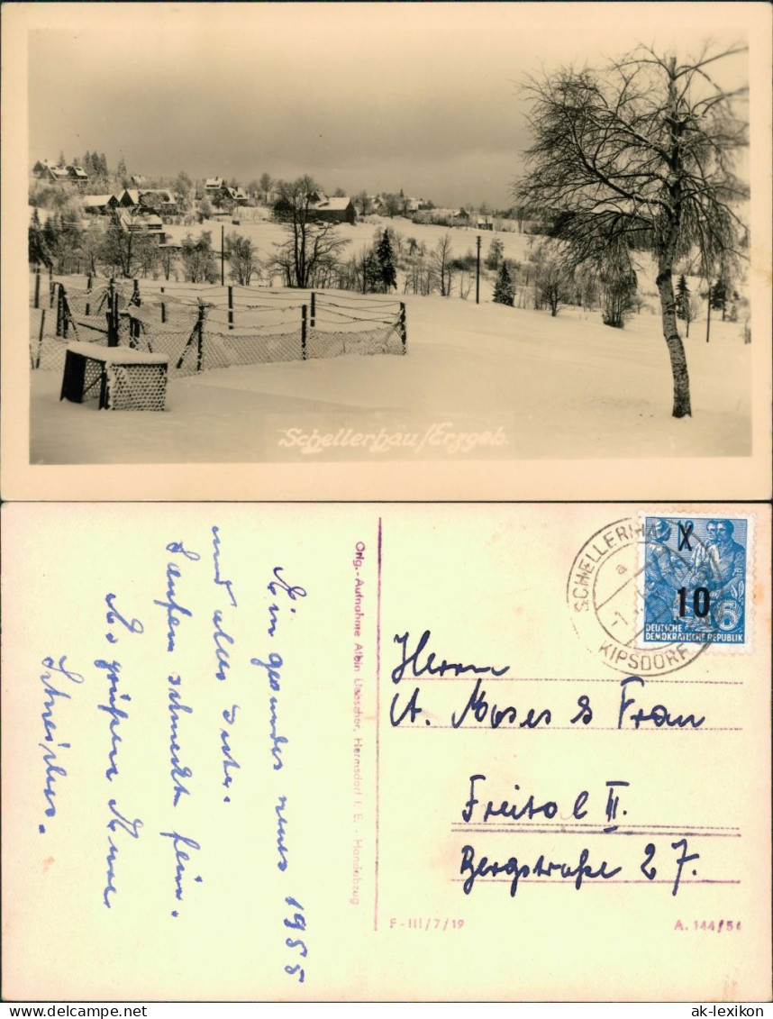 Schellerhau-Altenberg (Erzgebirge) Blick Auf Den Ort Im Winter 1956 - Schellerhau