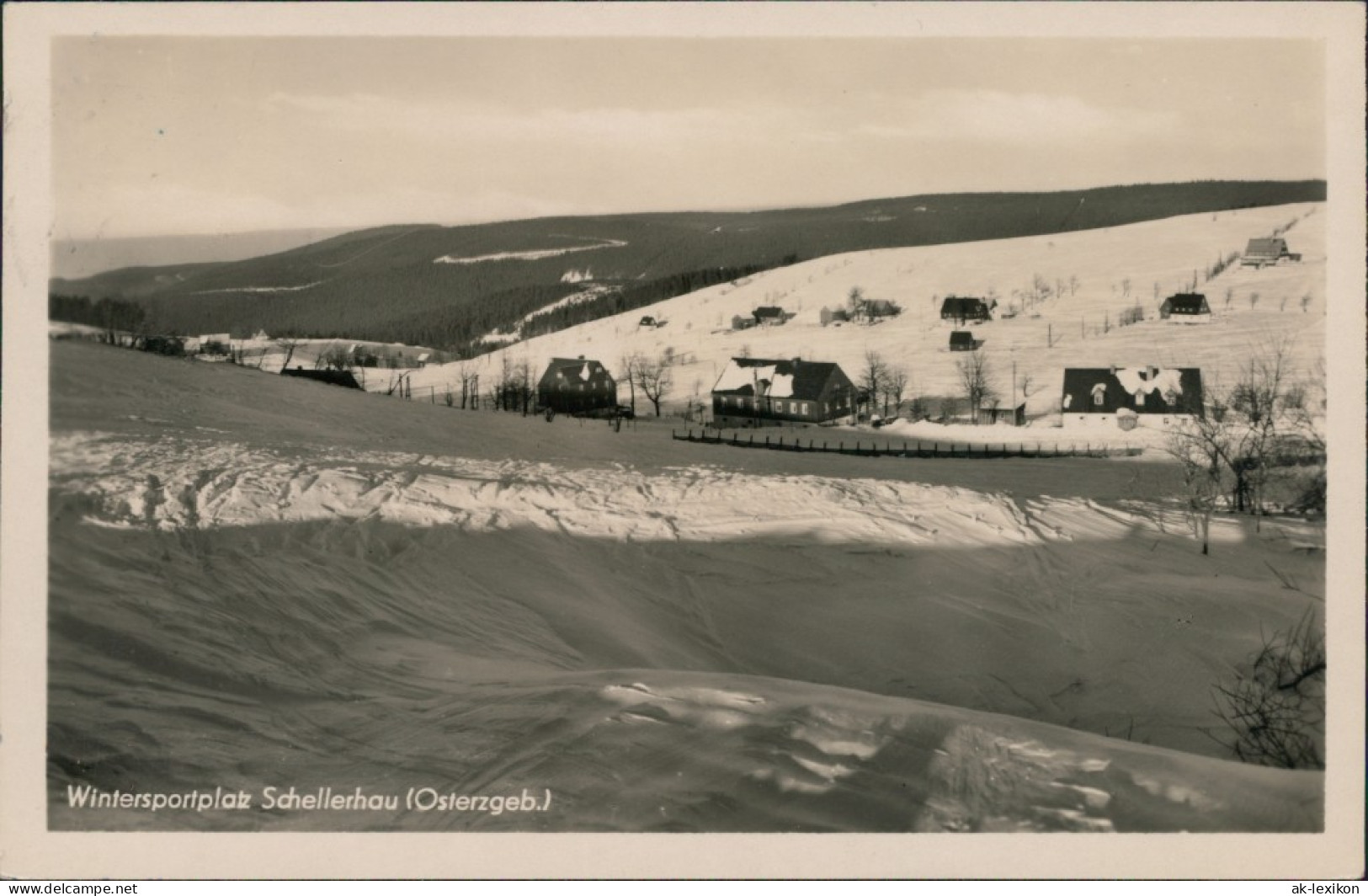Schellerhau-Altenberg (Erzgebirge) Blick Auf Den Ort Im Winter 1954 - Schellerhau