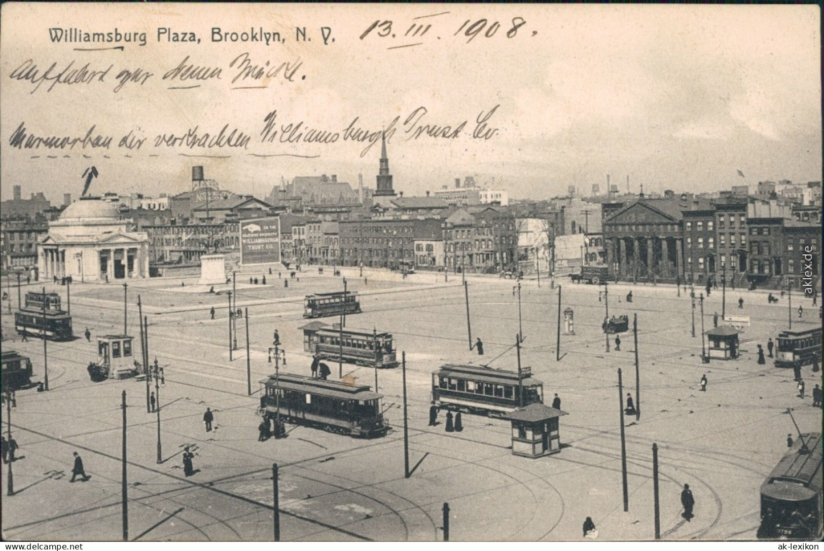 Ansichtskarte Brooklyn Williamsburg Plaza 1908 - Other & Unclassified