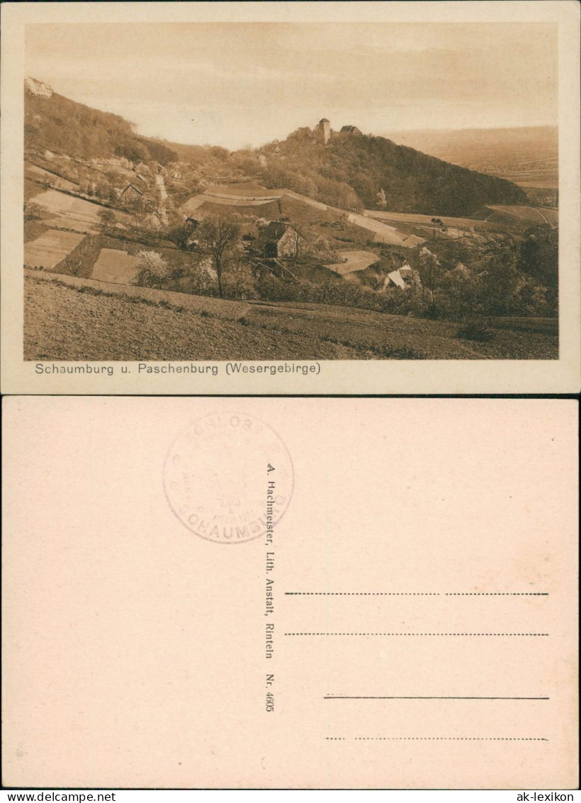 Ansichtskarte Rinteln Umlandpartie, Paschenburg Wesergebirge 1923  - Rinteln