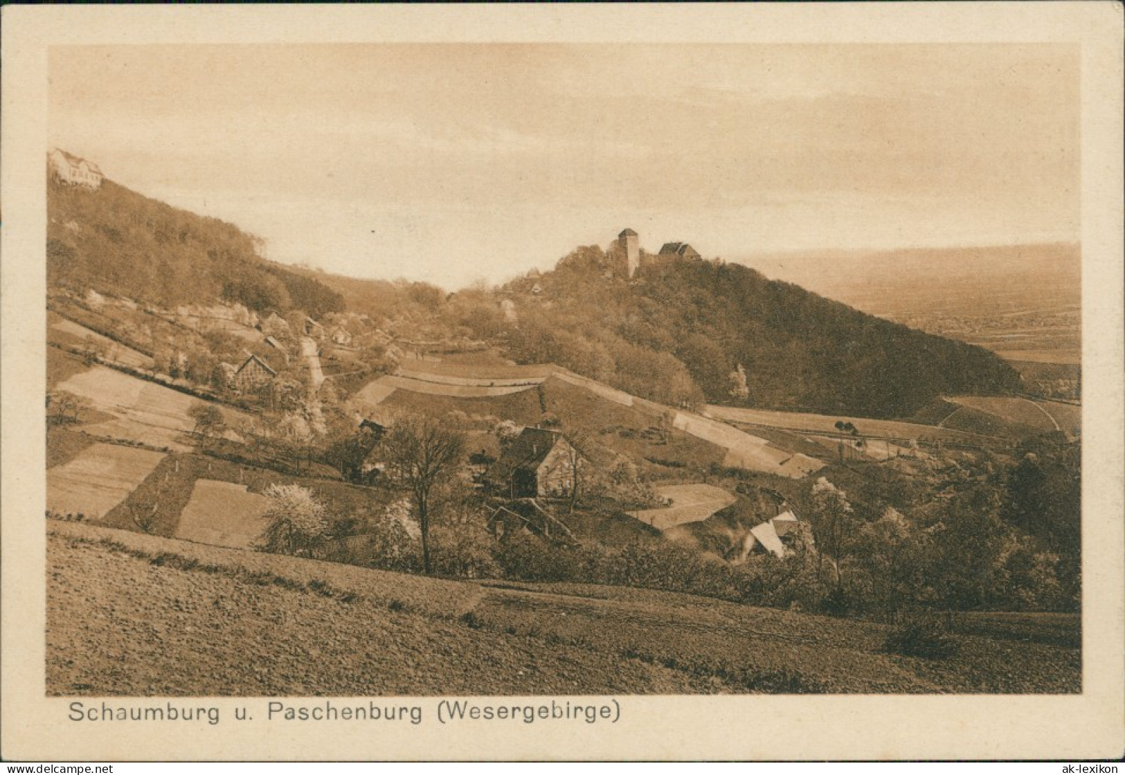 Ansichtskarte Rinteln Umlandpartie, Paschenburg Wesergebirge 1923  - Rinteln