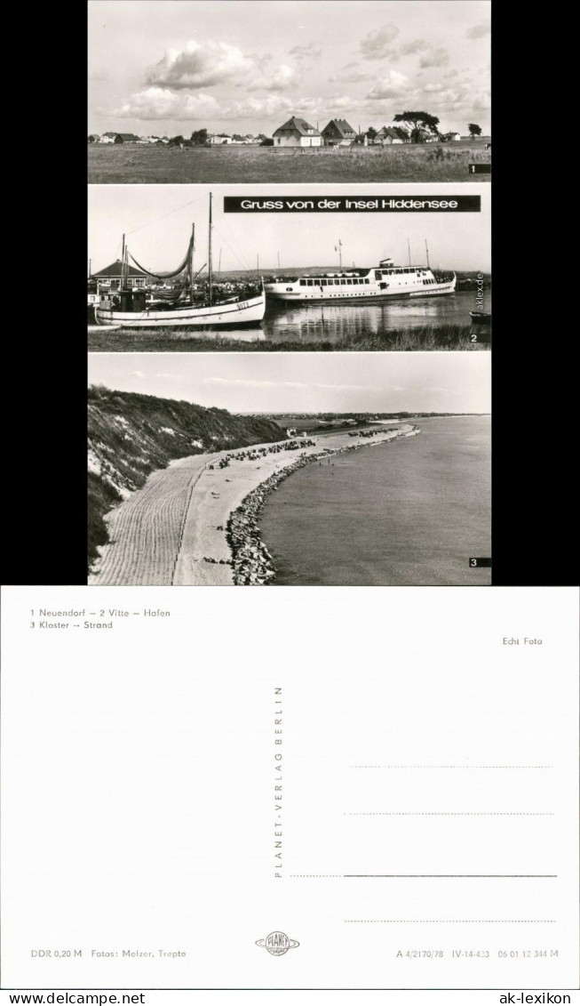Hiddensee Hiddensjö, Hiddensöe Strand, Steilküste Und Hafen 1978  - Hiddensee