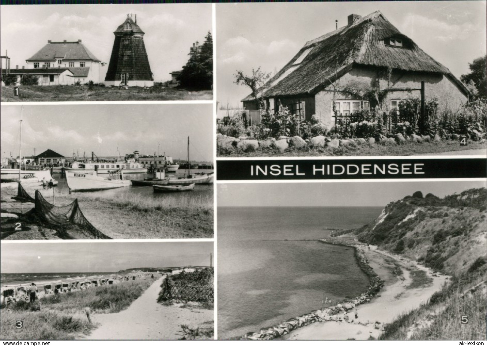 Vitte-Hiddensee Hiddensjö, Hiddensöe Vitte Hafen, Strand, Blaue Scheune 1978  - Hiddensee