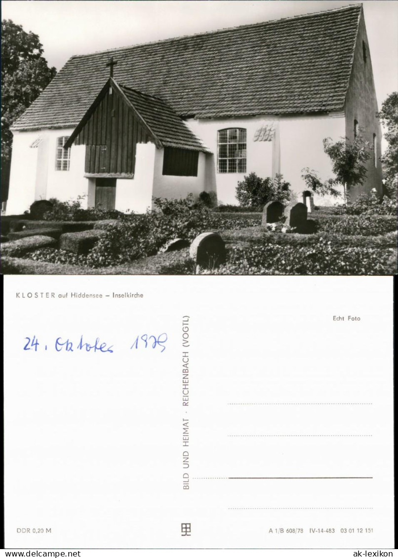 Ansichtskarte Kloster-Hiddensee Hiddensjö, Hiddensöe Inselkirche 1978 - Hiddensee