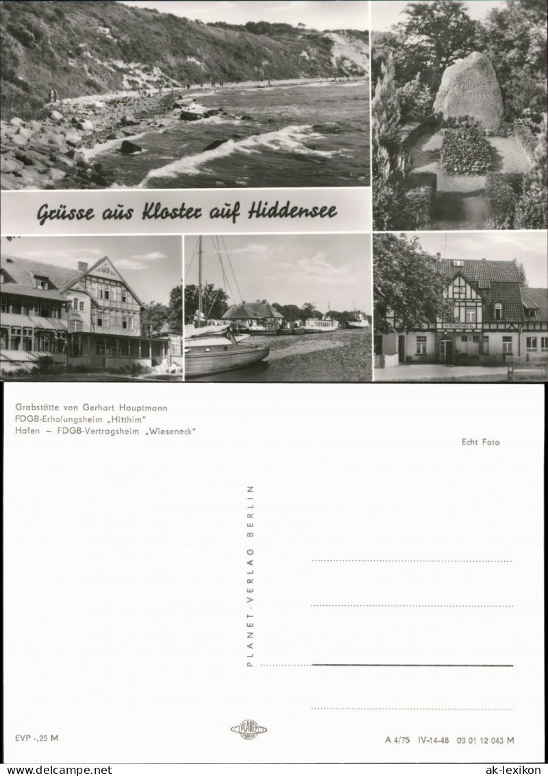 Kloster-Hiddensee Hiddensjö, Hiddensöe Grabstätte, Erholungsheim, Hafen 1975 - Hiddensee