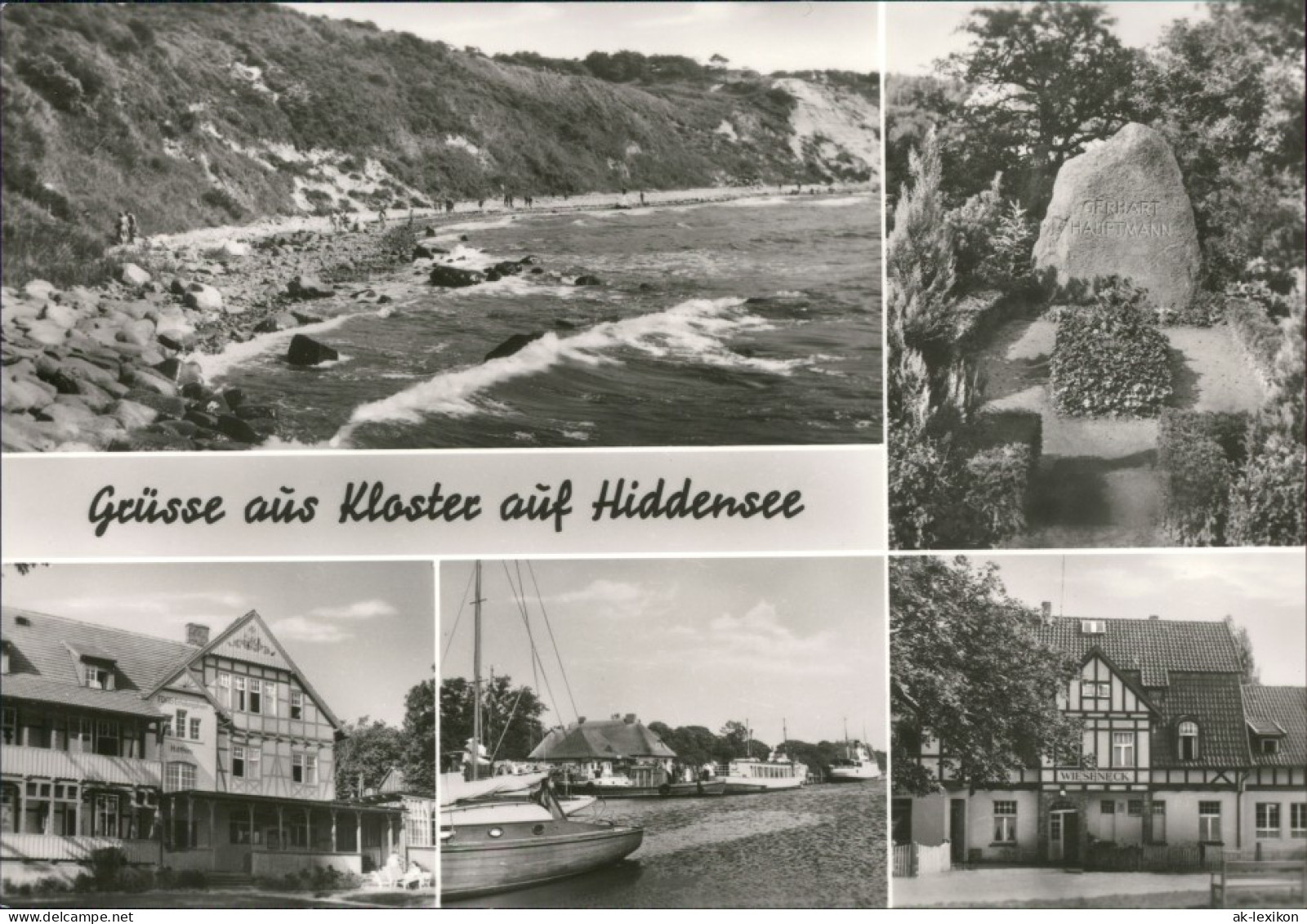 Kloster-Hiddensee Hiddensjö, Hiddensöe Grabstätte, Erholungsheim, Hafen 1975 - Hiddensee