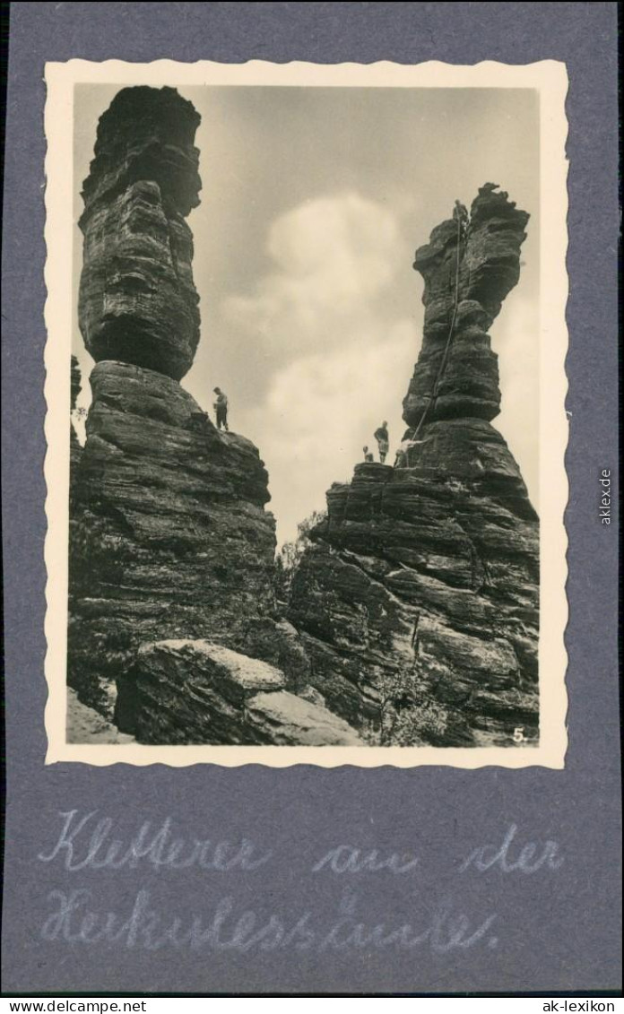  Kletterer Sächsische Schweiz An Der Herkulessäule 1932 Privatfoto  - Climbing