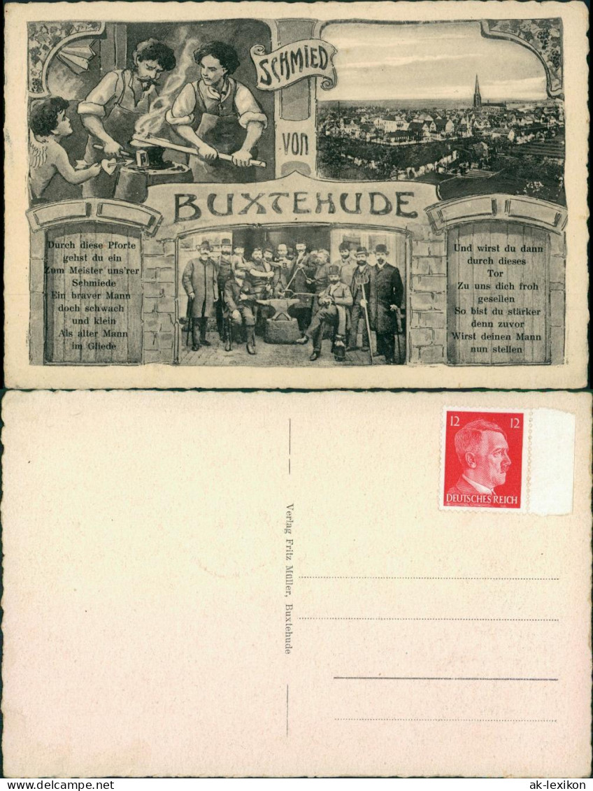 Ansichtskarte Buxtehude Mehrbild - Der Schmied 1936  - Buxtehude
