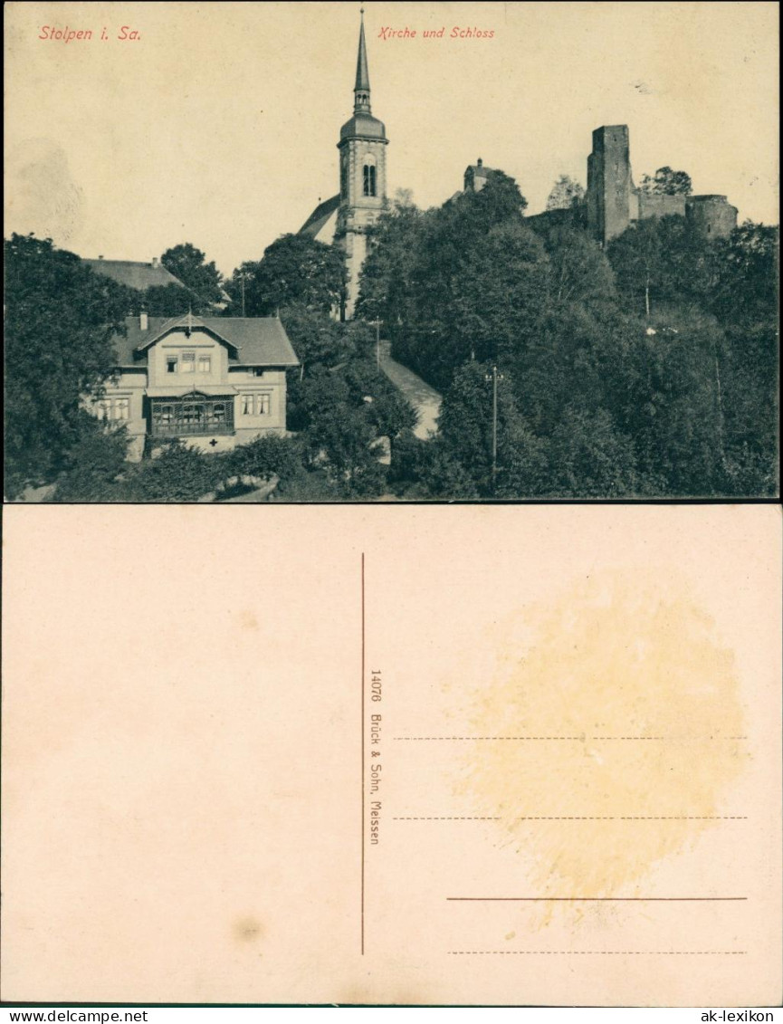 Stolpen Villa, Weg Zur Kirche Und Burg Ansichtskarte B Sebnitz 1905 Sw - Stolpen