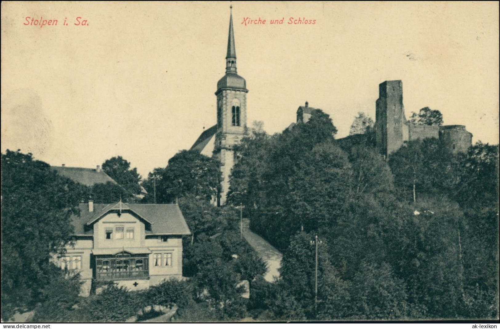 Stolpen Villa, Weg Zur Kirche Und Burg Ansichtskarte B Sebnitz 1905 Sw - Stolpen