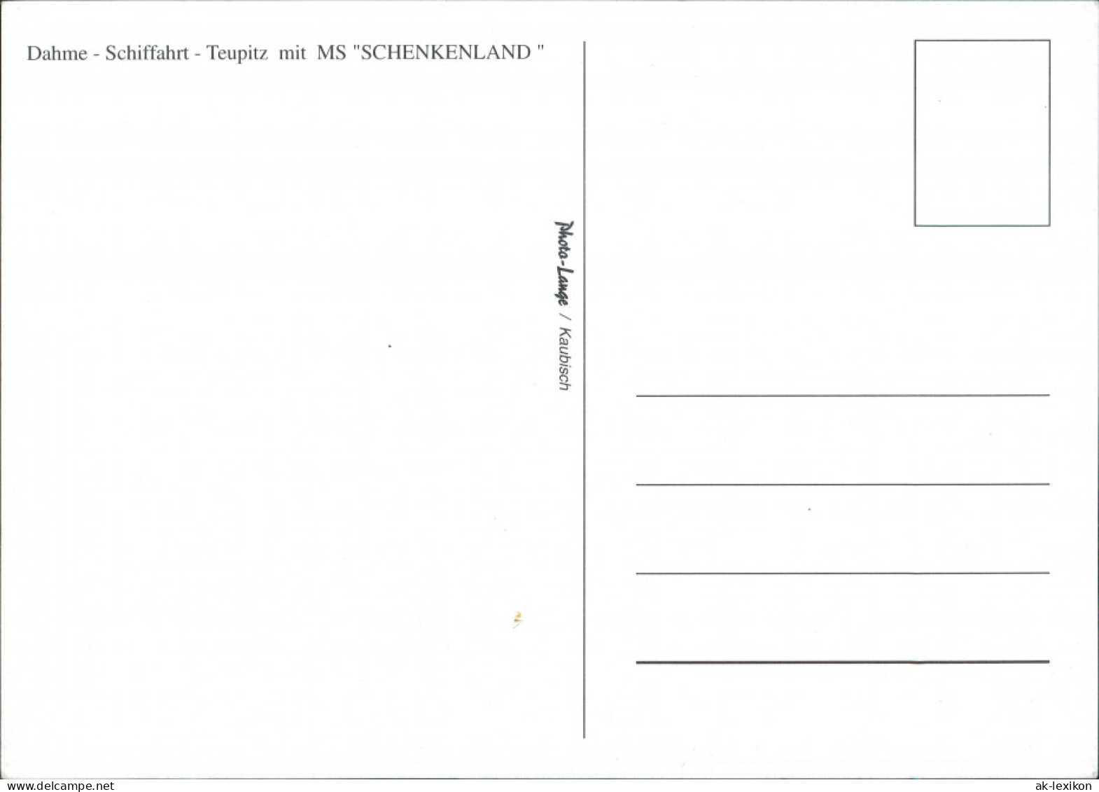 Ansichtskarte Teupitz Fähre MS "Schenkenland" 1995 - Teupitz