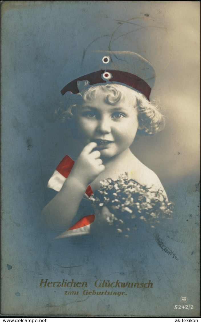 Ansichtskarte  Glückwunsch/Grußkarten: Geburtstag Patriotika Mädchen 1915 - Geburtstag