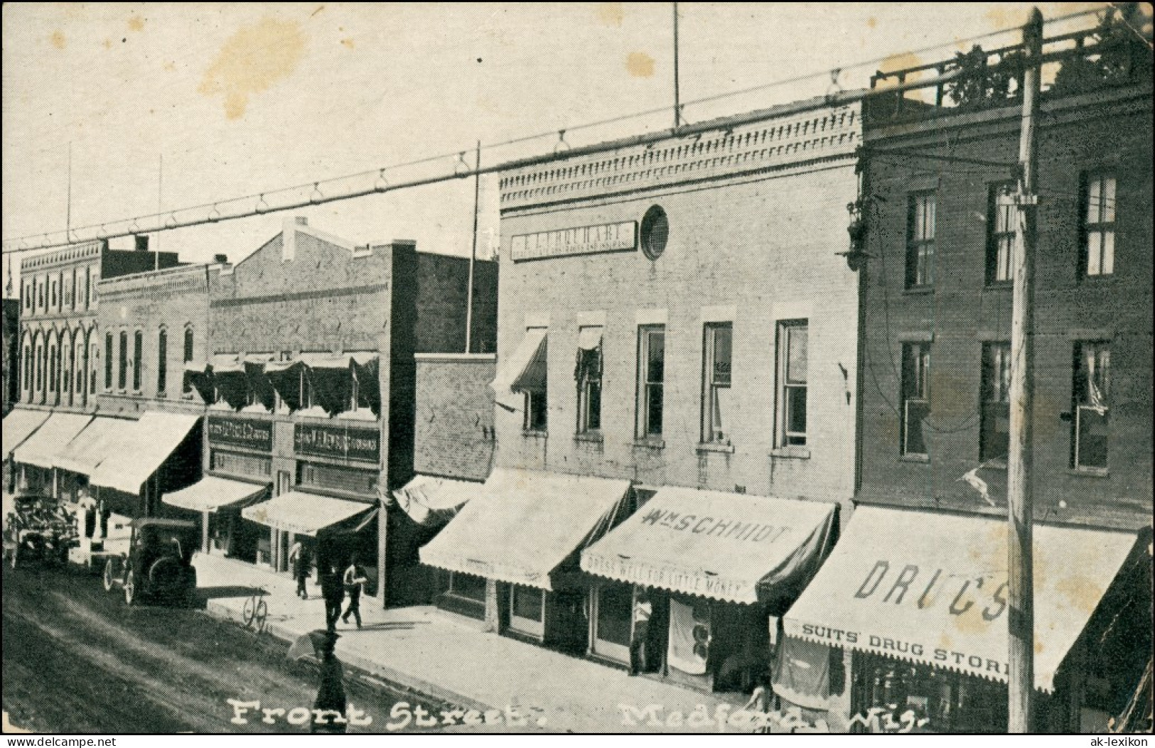 Postcard Medford (Wisconsin) Front Street 1908 - Other & Unclassified