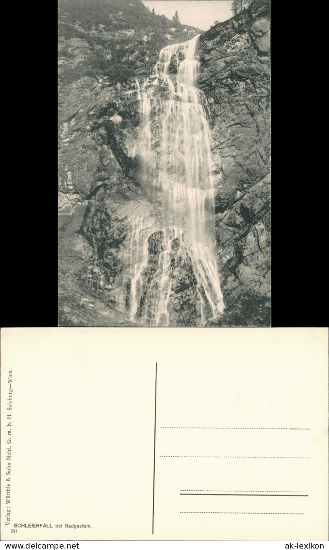 Ansichtskarte Bad Gastein Wasserfall Waterfall - Schleierfall 1912 - Bad Gastein