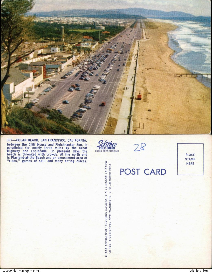 Postcard San Francisco OCEAN BEACH, Cliff House Area 1970 - Other & Unclassified