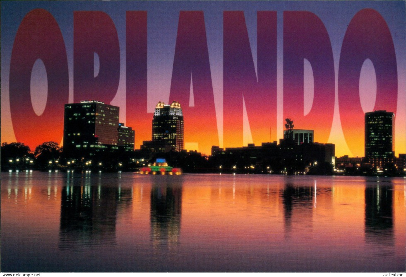 Postcard Orlando Stadt-Ansicht Abendrot Night View City Scene 2000 - Other & Unclassified